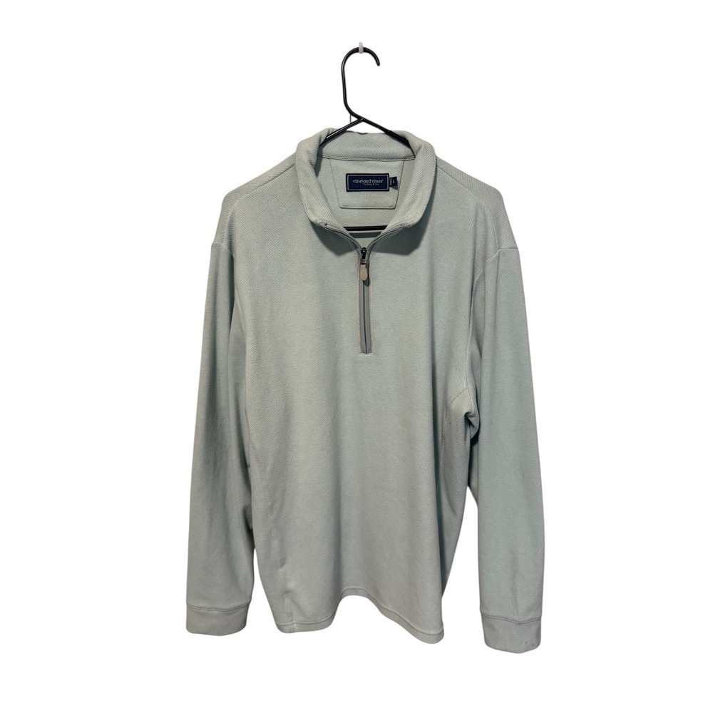 Vineyard Vines Men's 1/4 Zip Green Pullover | Size L